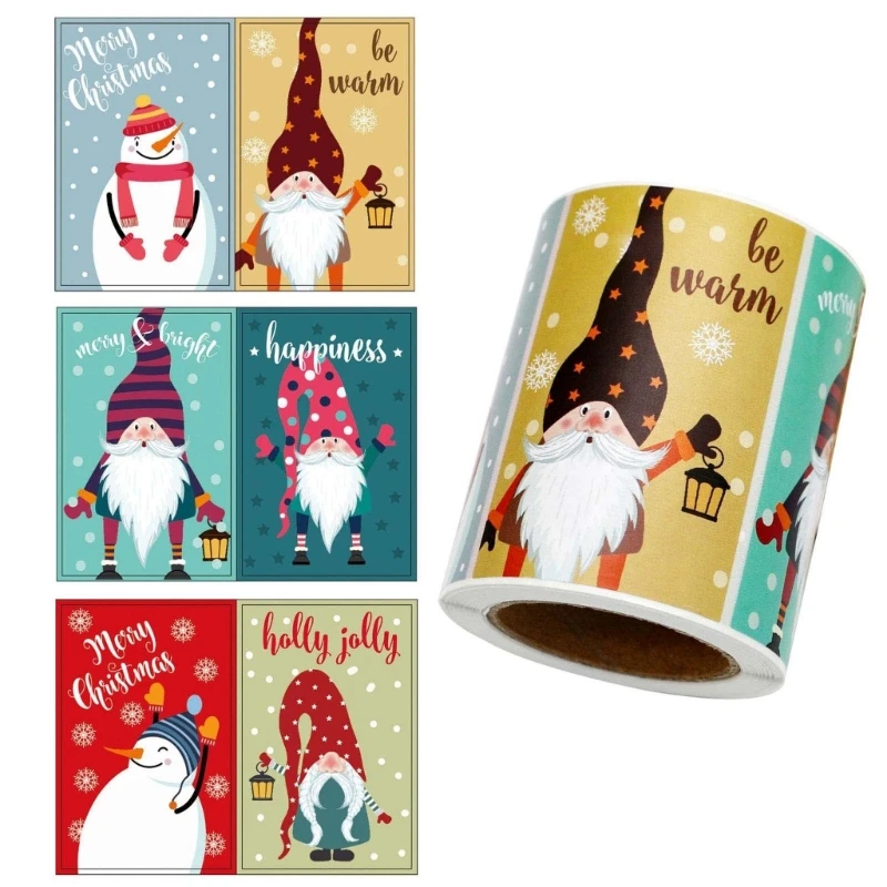 200x 산타 클로스 스티커 메리 크리스마스 라벨 스티커 접착 롤 스티커