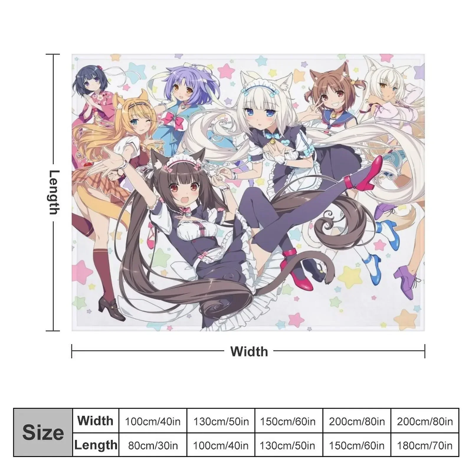 Nekopara 3 Throw Blanket Bed sofa bed Moving Blankets