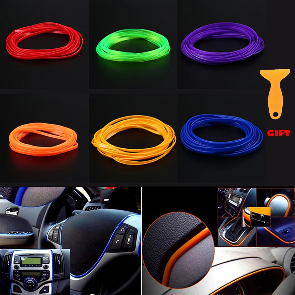 5M Car-styling Trim Strip Car Interior Decorative Moulding line Flexible Door Gap Auto Accessories interior