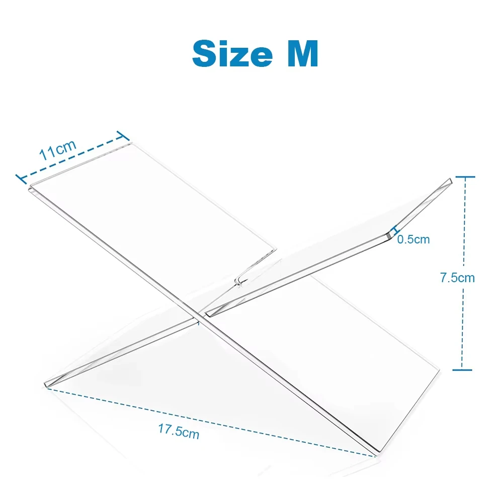 

2 шт. утолщенная акриловая книжная полка толщиной 5 мм, прозрачная книжная полка, легко читаемая/обзорная, идеально подходит для открытых и закрытых книг