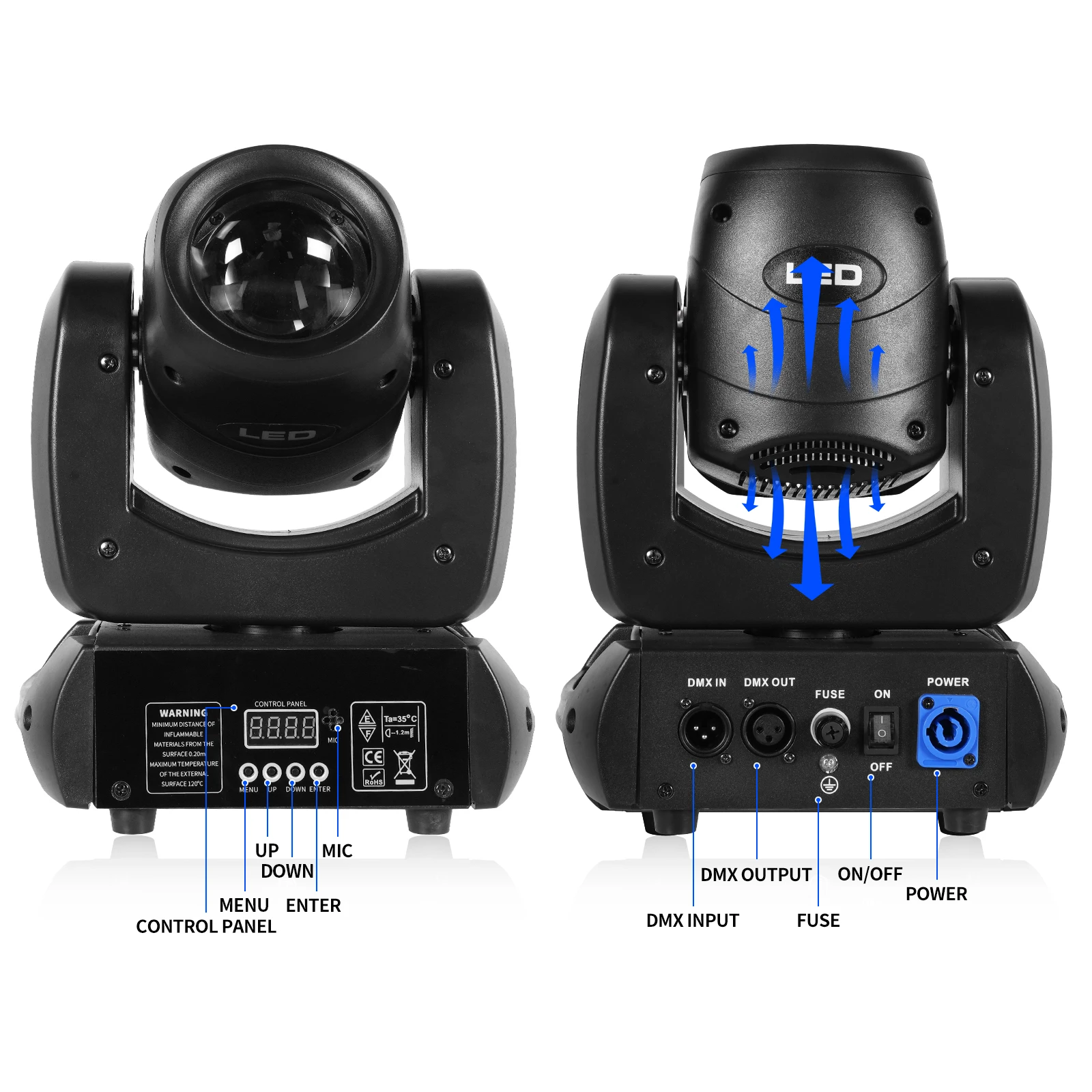 Imagem -05 - Yiflamefly-moving Head Stage Lights Beam Gobo Efeito Deslumbrante Dmx Led Spotlight para Clube Ktv Disco dj Festa Iluminação de Palco 100w