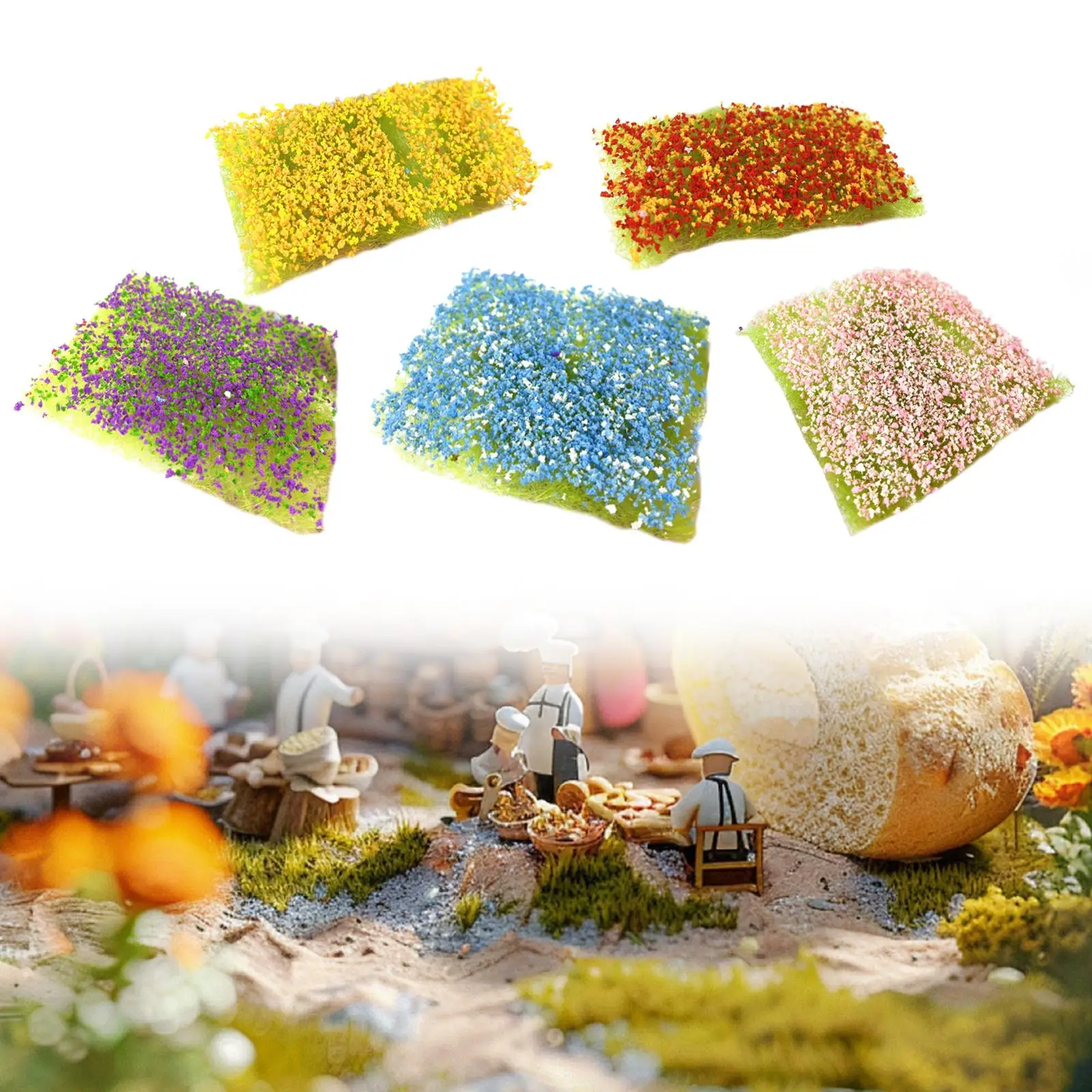 

Static Grass Tuft Sand Table Scene Decoration Artificial Grass for Railroad Layout DIY Landscape Gaming Terrain Train Scenery