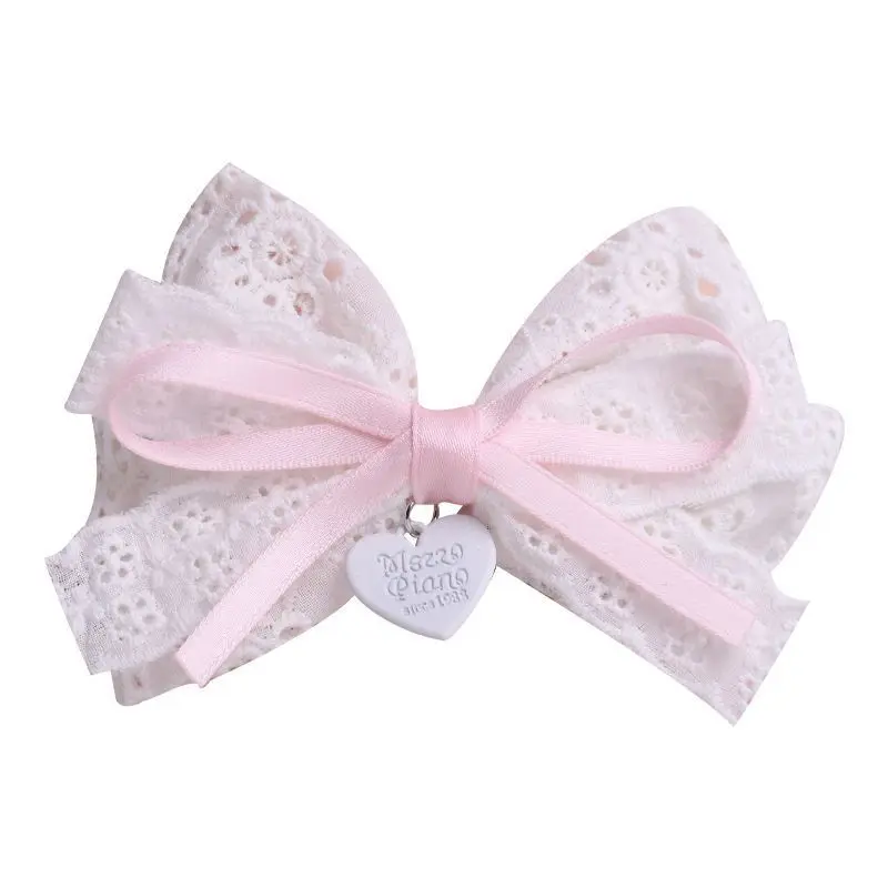 Lace Hair Bows Clip Cute Girls Hairpins Solid Duckbilled Hair Clips Barrettes Kids Headwear Fashion Hair Accessories