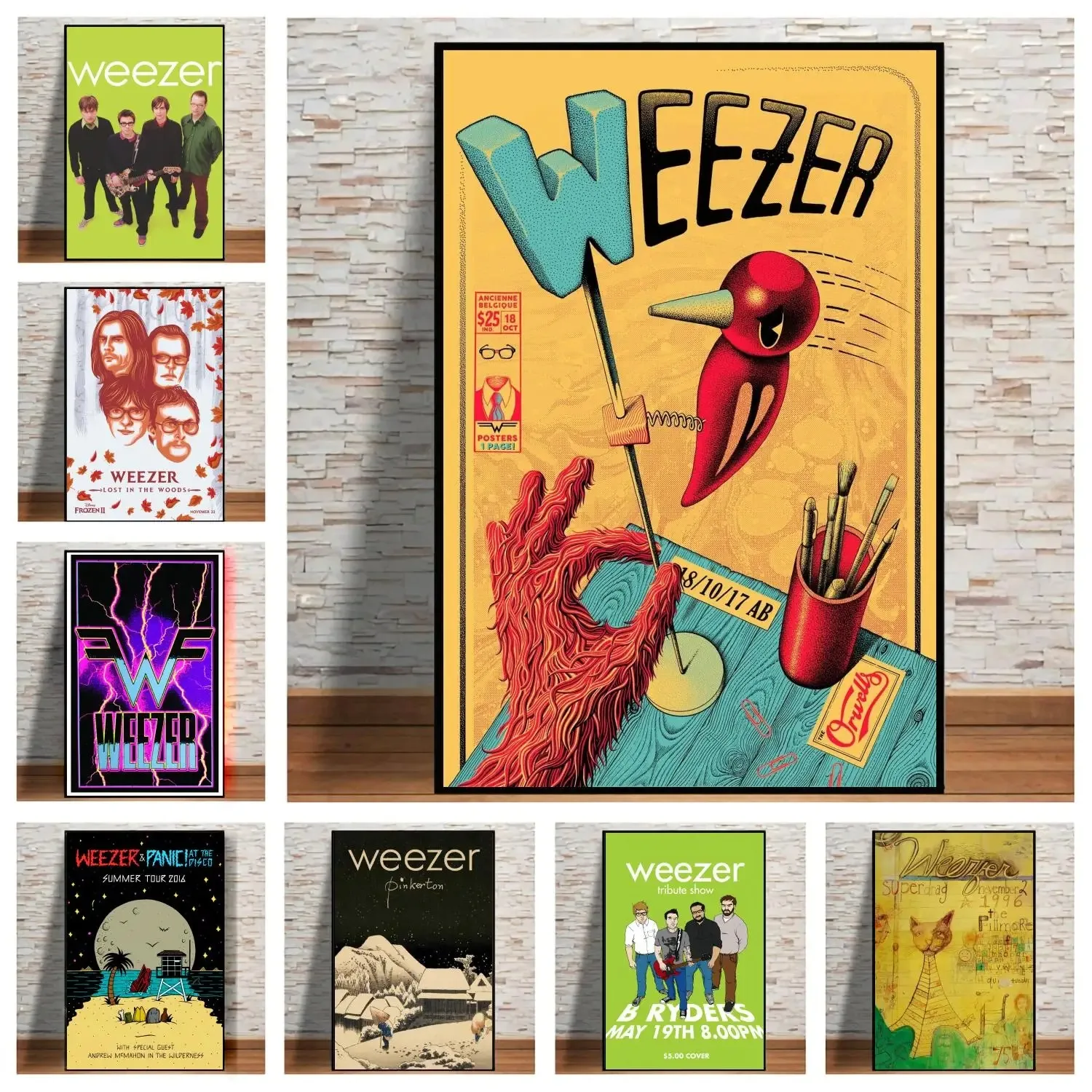 Singer Weezer Poster Canvas Wall Art Prints Poster Photo Picture Painting Poster Room Decor Home Decorative