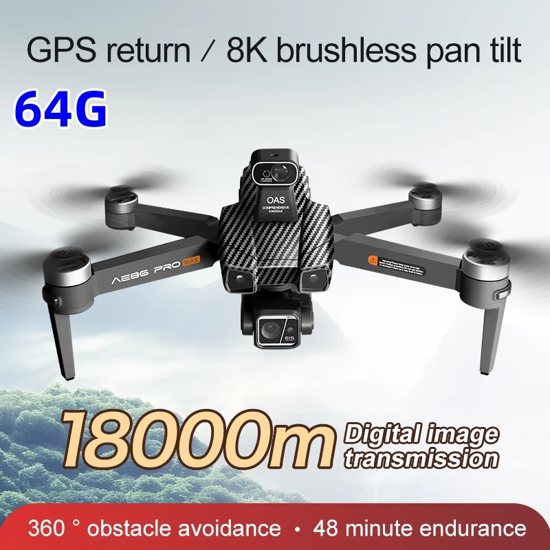 

AE86 Profesional Drone with 8K HD Camera 3-axis gimbal Aerial Photography Obstacle Avoidance FPV GPS Dron RC Quadcopter
