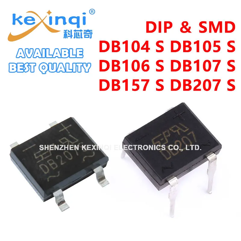 20PCS DB207 DB207S Rectifier Bridge DB104 DB105 DB106 DB107 DB157 DB104S DB105S DB106S DB107S DB157S DIP-4 SOP4 SMD