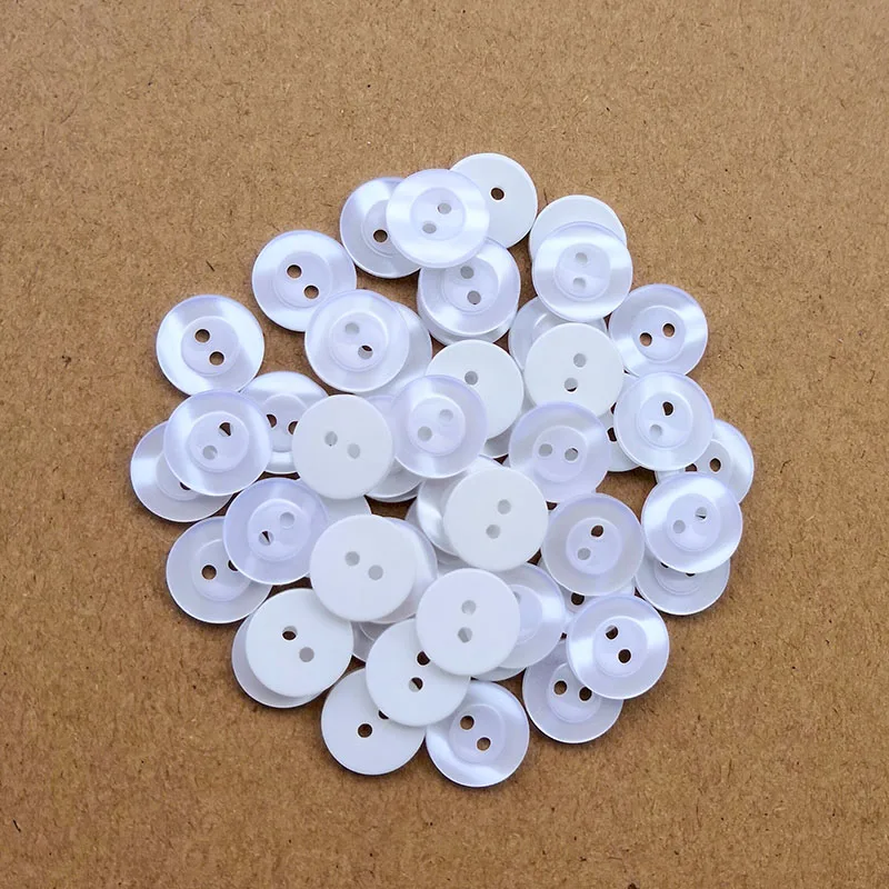 50pcs Resin Sewing Button Scrapbooking Round White Two Holes 12.5mm Dia. Costura Botones decorate bottoni botoes B200603