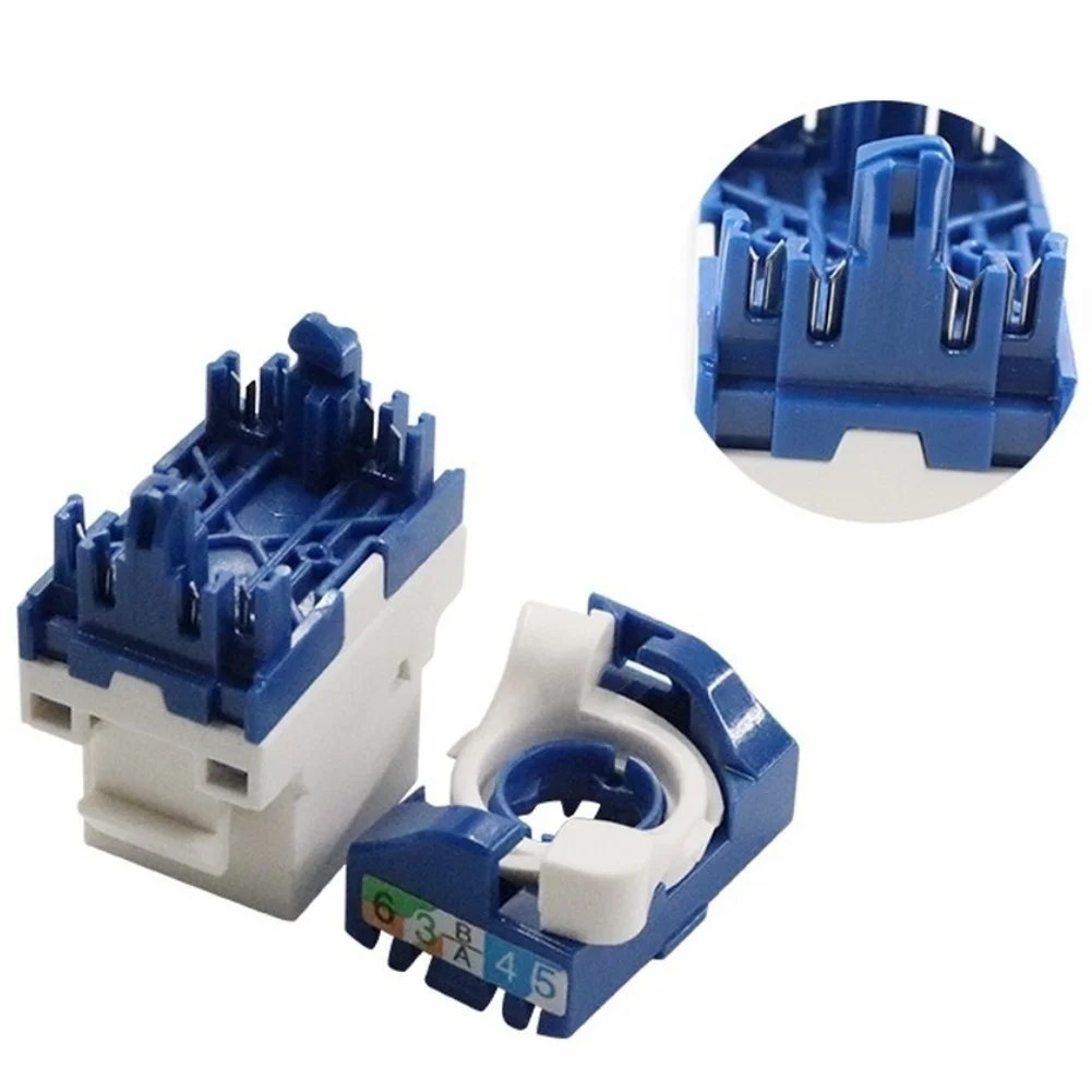 10pcs Cat6 1000Mbps Network Modules with Rotating Design for Toolless Termination Compatible with T568A T568B Wiring Standards