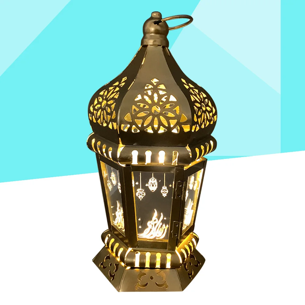 

Iron Art Lantern Ramadan Decorative Light Portable Operated Storm Lamp For Party Home Decor Table Ornament