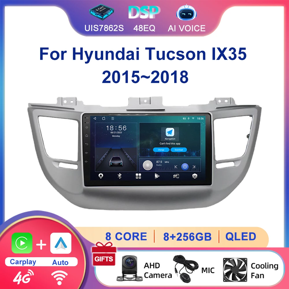 9'' DSP 4G WIFI Car GPS Navigation Video FM RDS Radio Player Android Multimedia Touch Screen For Hyundai Tucson IX35 2015~2018