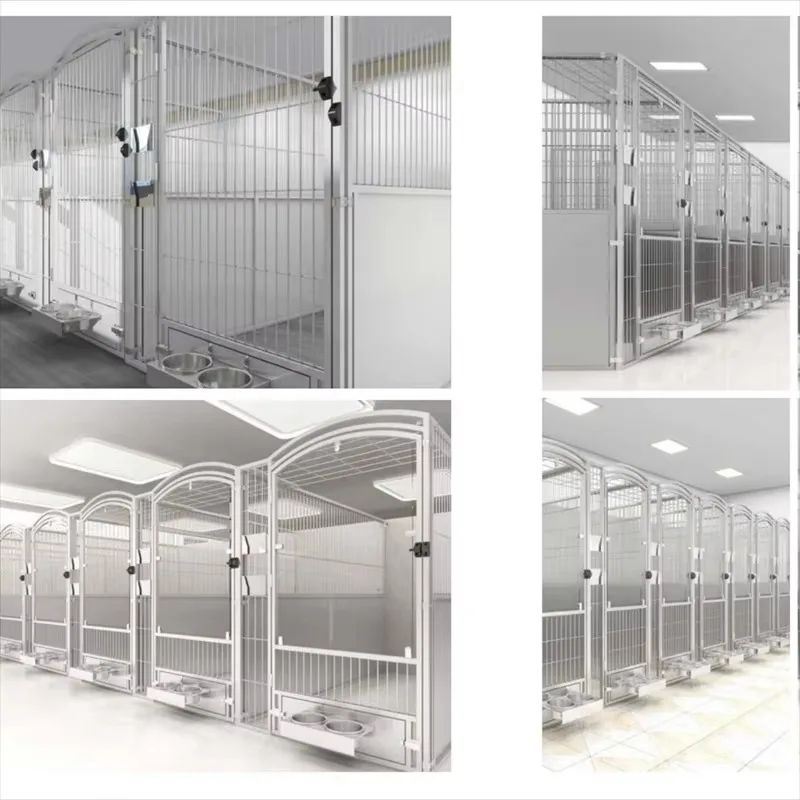 Solid Pattern Anti-Rust Galvalume Dog Kennel Budget-Friendly Welded Wire Crate with Plastic Tray Pallet for Big Dogs