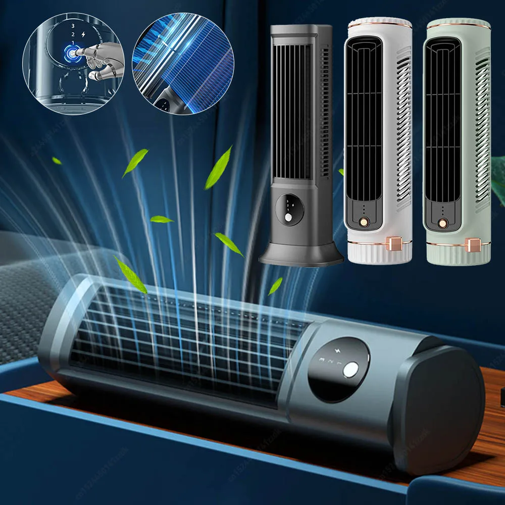 

Portable Tower Fan USB Rechargeable 3 Speeds Cooling Fan Quiet Personal Fan Desktop Fan for Bedroom Living Room Office