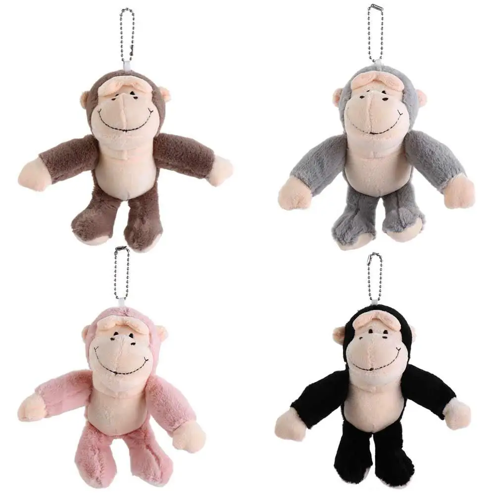 الحيوانات المحشوة سلسلة المفاتيح القرد أفخم دمية لينة الفراء قرد حلقة رئيسية حامل المفاتيح Kawaii Orangutan ألعاب من نسيج مخملي على ظهره الديكور