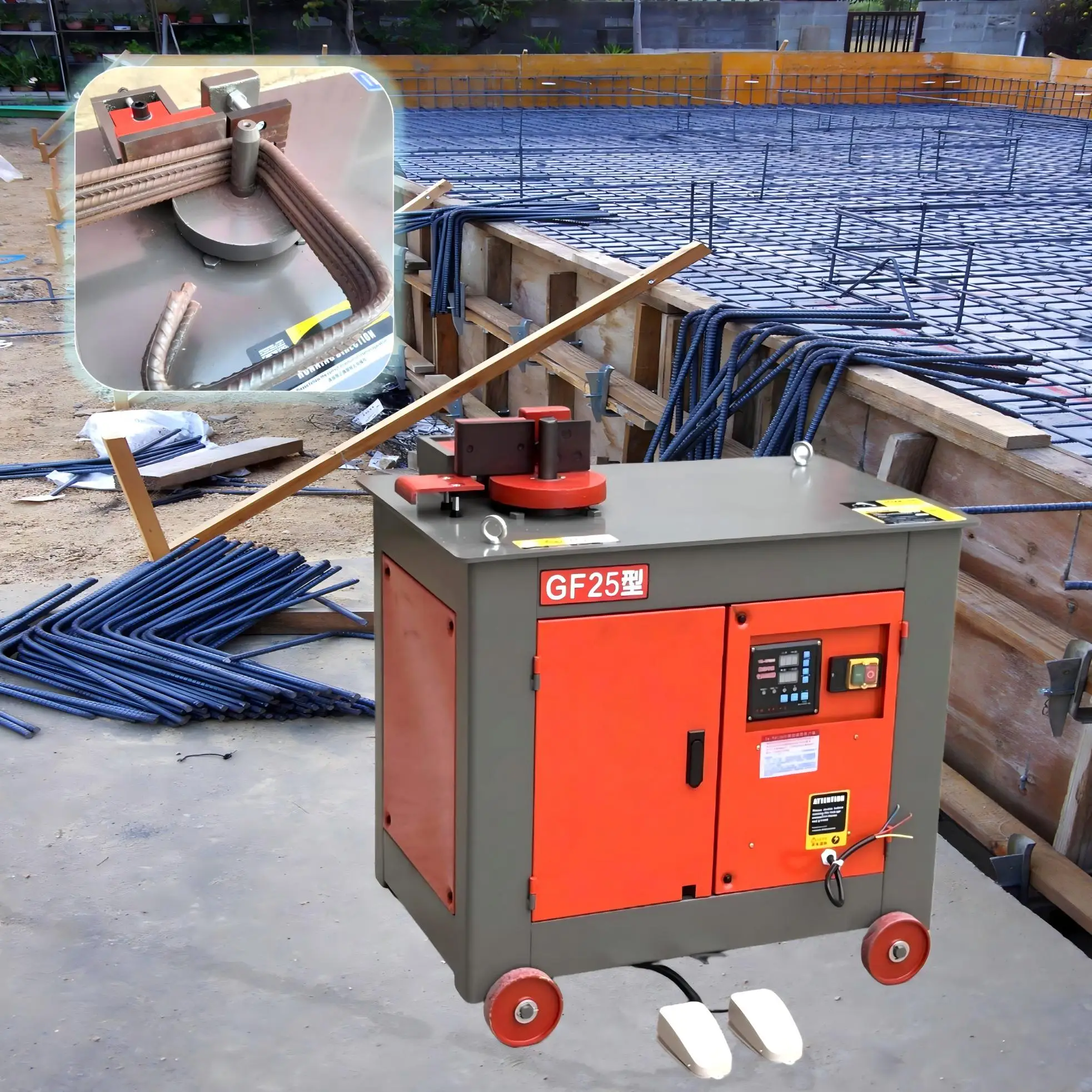 Diameter 4-25 mm Automatic bending machine Iron bending hoop Automatic numerical control Reinforcement stirrup bending machine