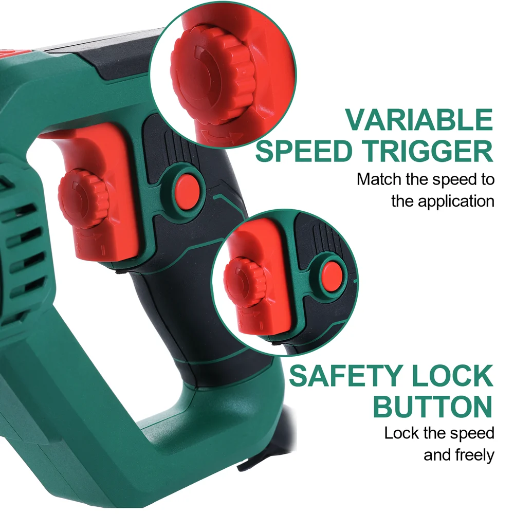 Piła szablasta elektryczna 710W, piła szablasta z regulacją prędkości, uchwyt obrotowy 180 stopni, zestaw 2 brzeszczotów do drewna/żelaza