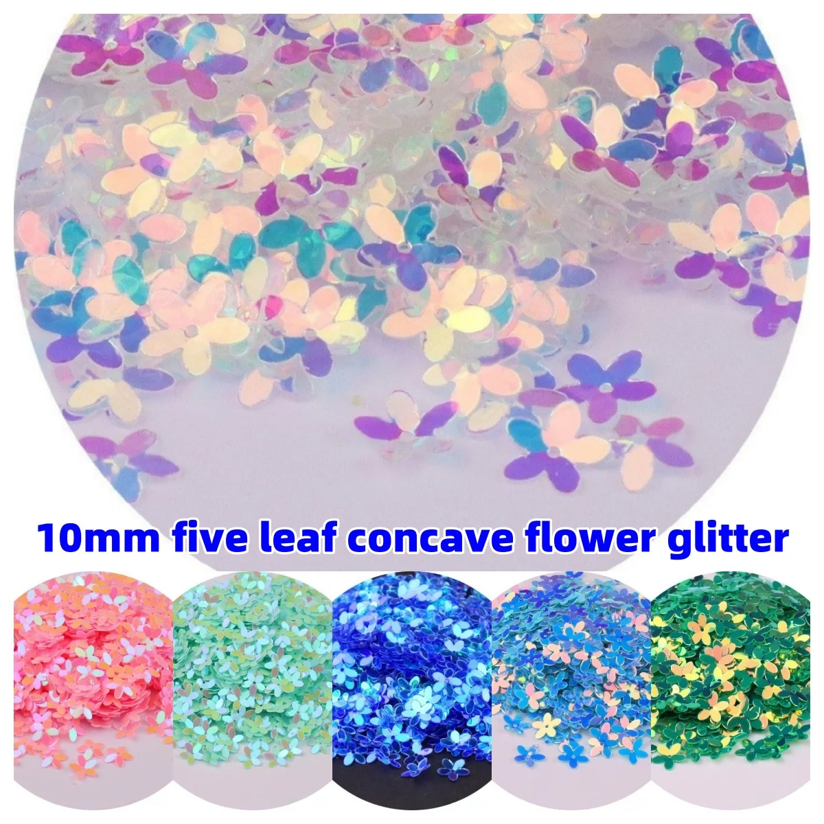 10g/Pack 10mm Concave Plum Flower Sequins Christmas Decoration Crafts Paillettes DIY Ornament Sewing Lentejuelas Accessories