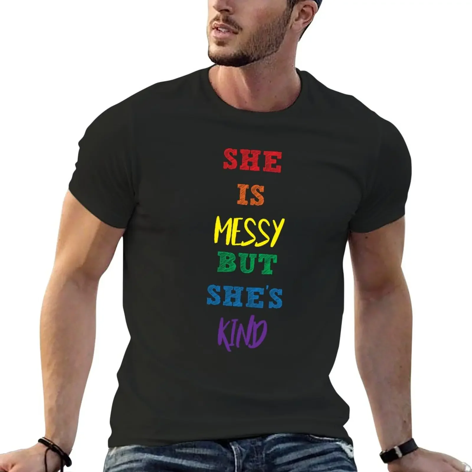 Waitress - She is Messy but She's Kind T-Shirt customs plain slim fit t shirts for men