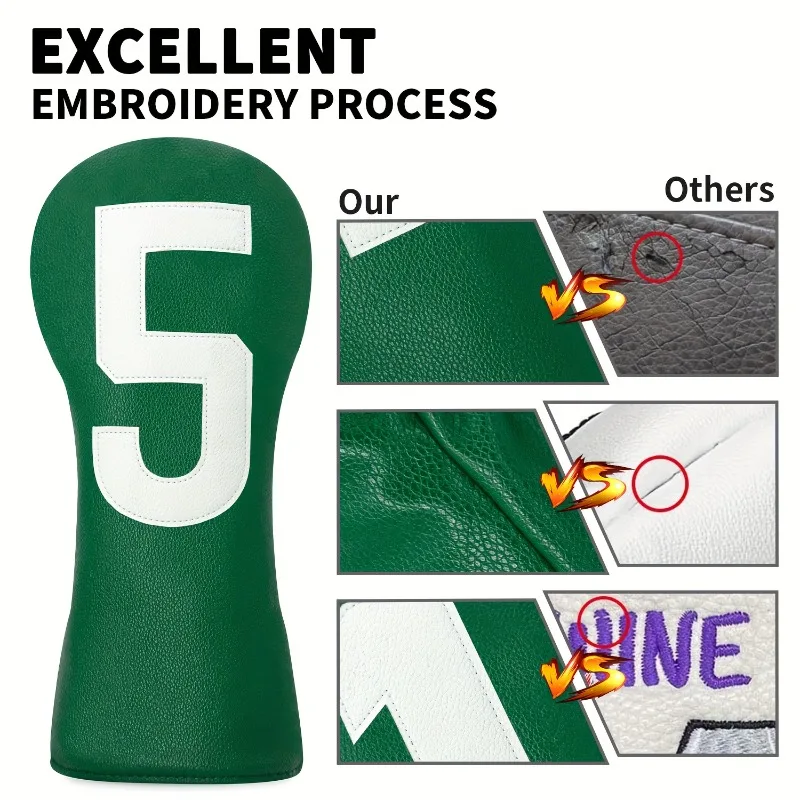 Golf Club Head Cover - Minimalist Digital Design (1, 3, 5, X), Golf Accessories, Fashionable Head Cover, Dustproof and Durable image 4