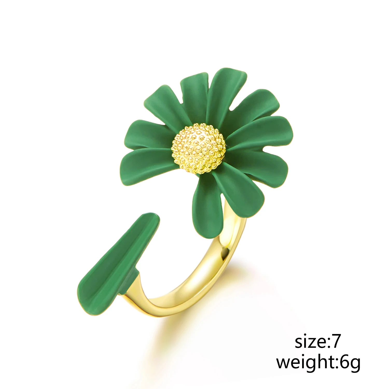 Gänseblümchen-Öffnungsringe für Frauen, elegant, einfach, bunt, Blume, verstellbare Ringe, Verlobung, Hochzeit, Fingerschmuck, Geschenk – Detail 3