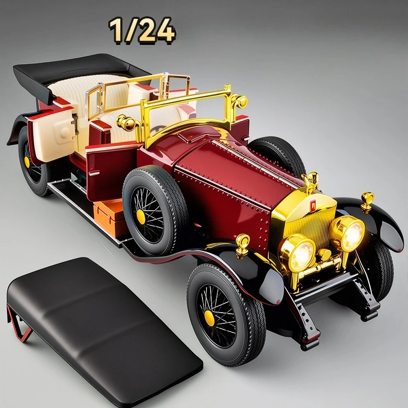 1:24 Rolls Royce Phantom Vintage Car Model Diecast Toy Vehicle Children Boy Birthday Gift Collection Miniature Voiture