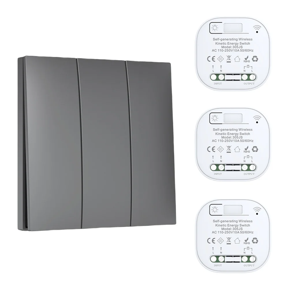 Self Generating Wireless Remote Switch With Controller Waterproof Battery-free No Wiring Required Home For Light Fixtures Switch