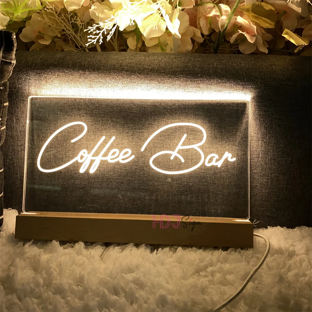 Kaffee Bar Neon LED Licht nach Hause Schlafzimmer Party Tisch dekoration LED Schreibtisch Nacht lampen Lichter Zeichen USB Coffee Shop Dekoration Mädchen Junge