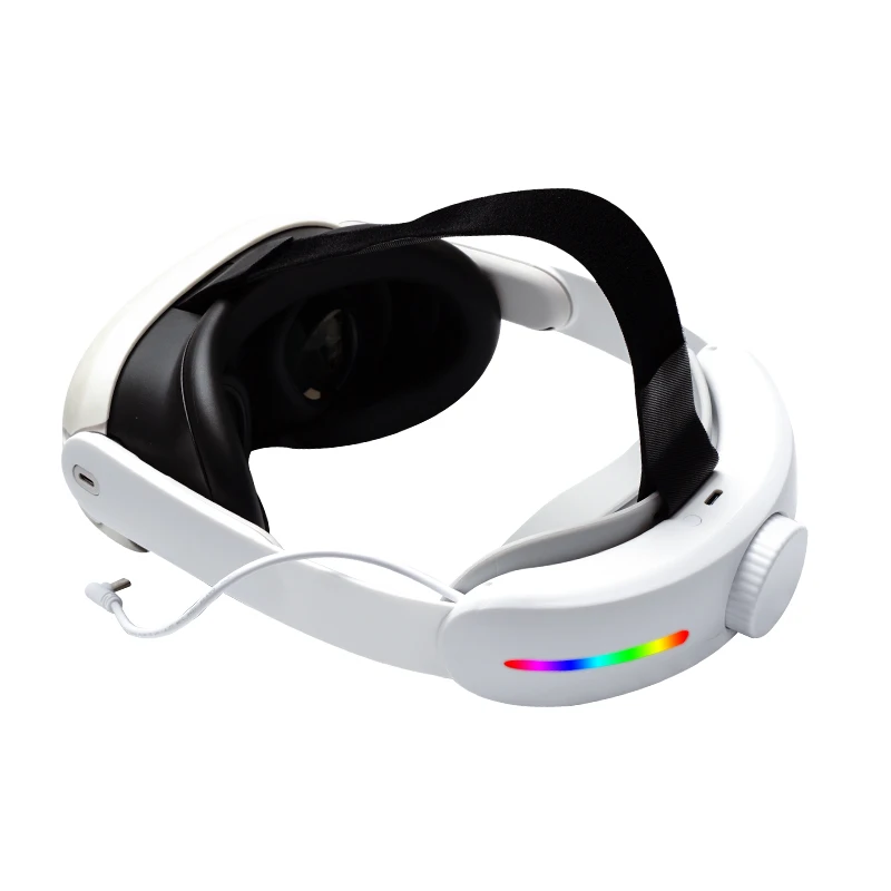 

Горячая распродажа 2025 года, новый ремешок на голову VR с аккумулятором 8000 мАч, RGB-подсветкой, регулируемый элитный ремешок для Meta Quest 3 VR, аксессуары