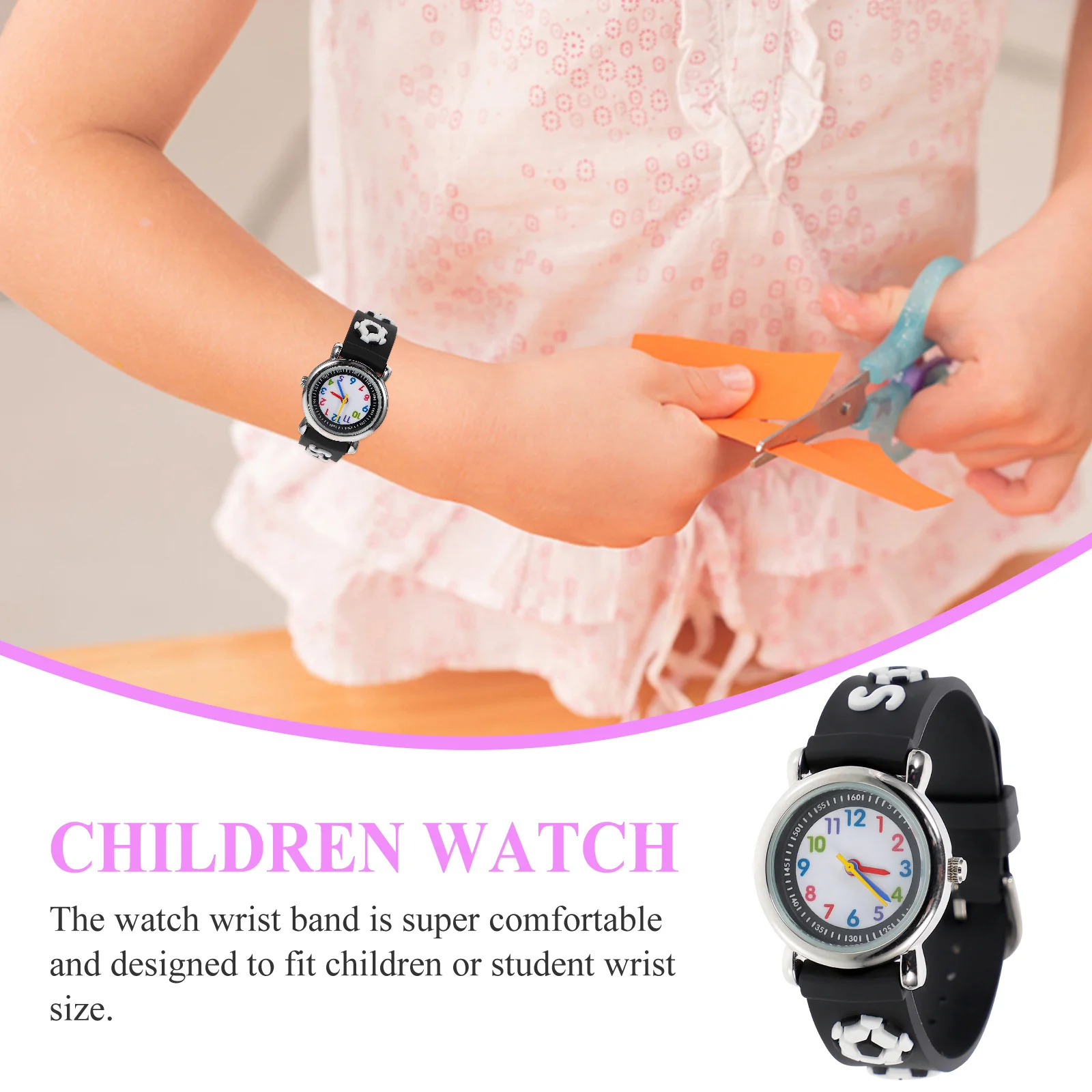 ساعة هدية رائعة بأنماط كرة القدم الكرتونية ثلاثية الأبعاد سهلة الضبط، رقم مطبوع واضح، قرص كبير، متين وعملي #1