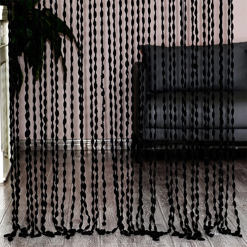 100x200cm Home Decor Bead String Curtain Panels Door Fly Screen Room Divider Tassel Curtain Hotel Wedding Salon Decor Curtains