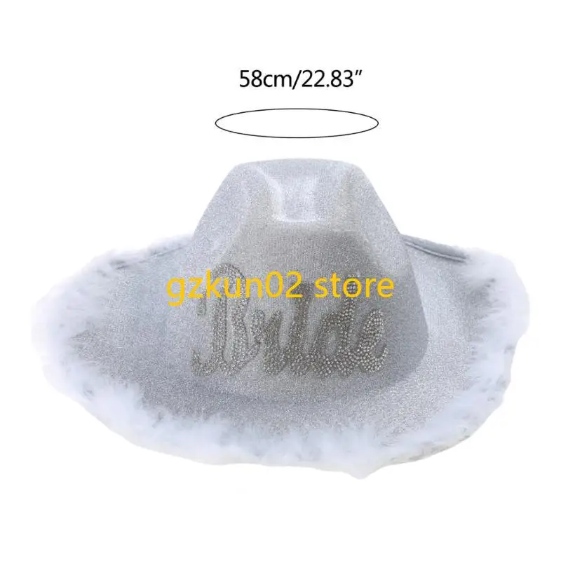 KXRB panna młoda kowbojski kapelusz panna młoda kowbojski kapelusz panna młoda kapelusz wieczór panieński kapelusz na przyjęcie