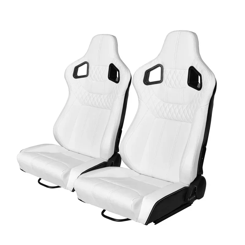 High Quality Hot Selling 9005 White PVC Leather Reclinable Racing Bucket Seats Universal Auto Parts