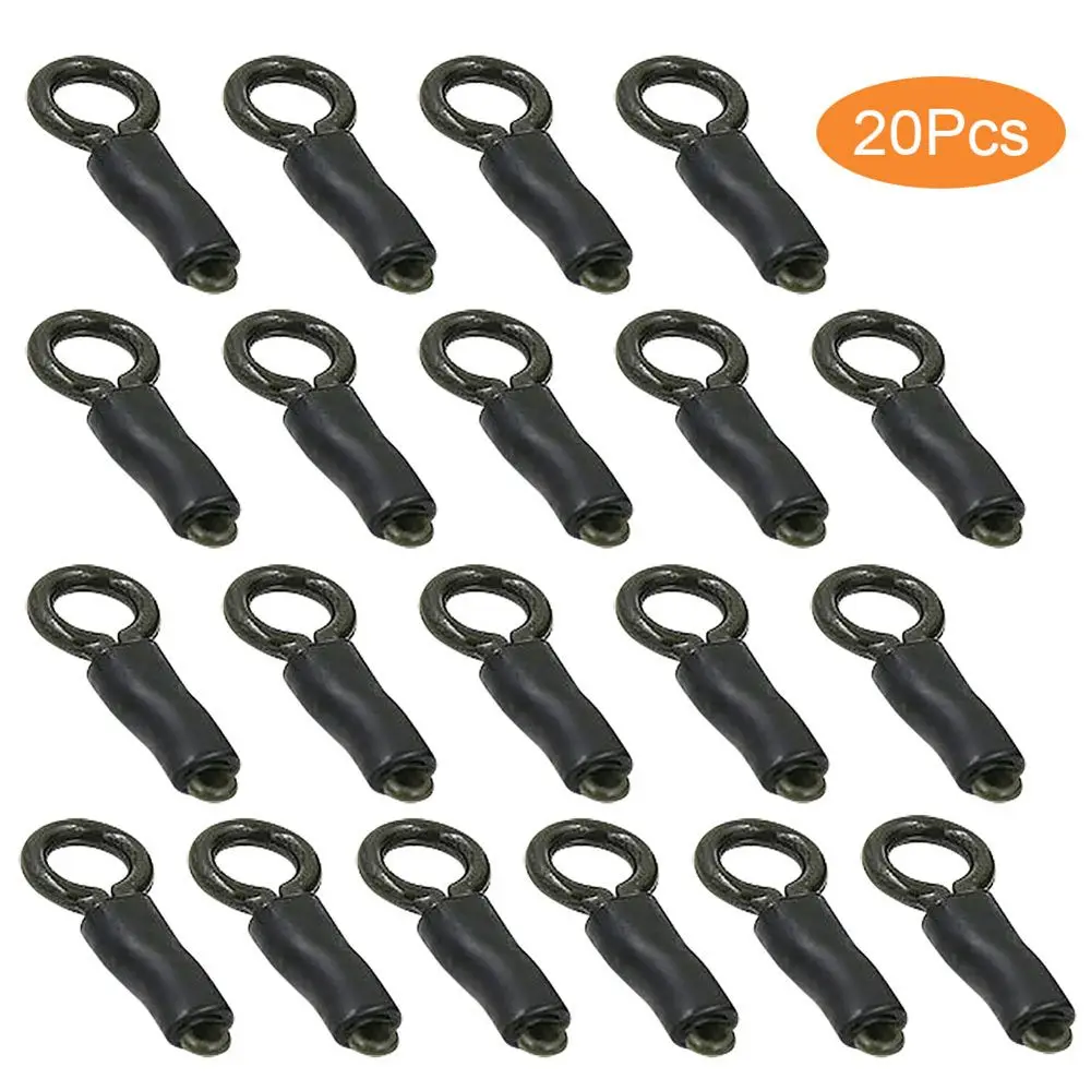 20Pcs For Carp Angling Supplies Catfish Accessories Tackle Rig Connector Back Lead Clips Silicone Sleeves Locking Tube