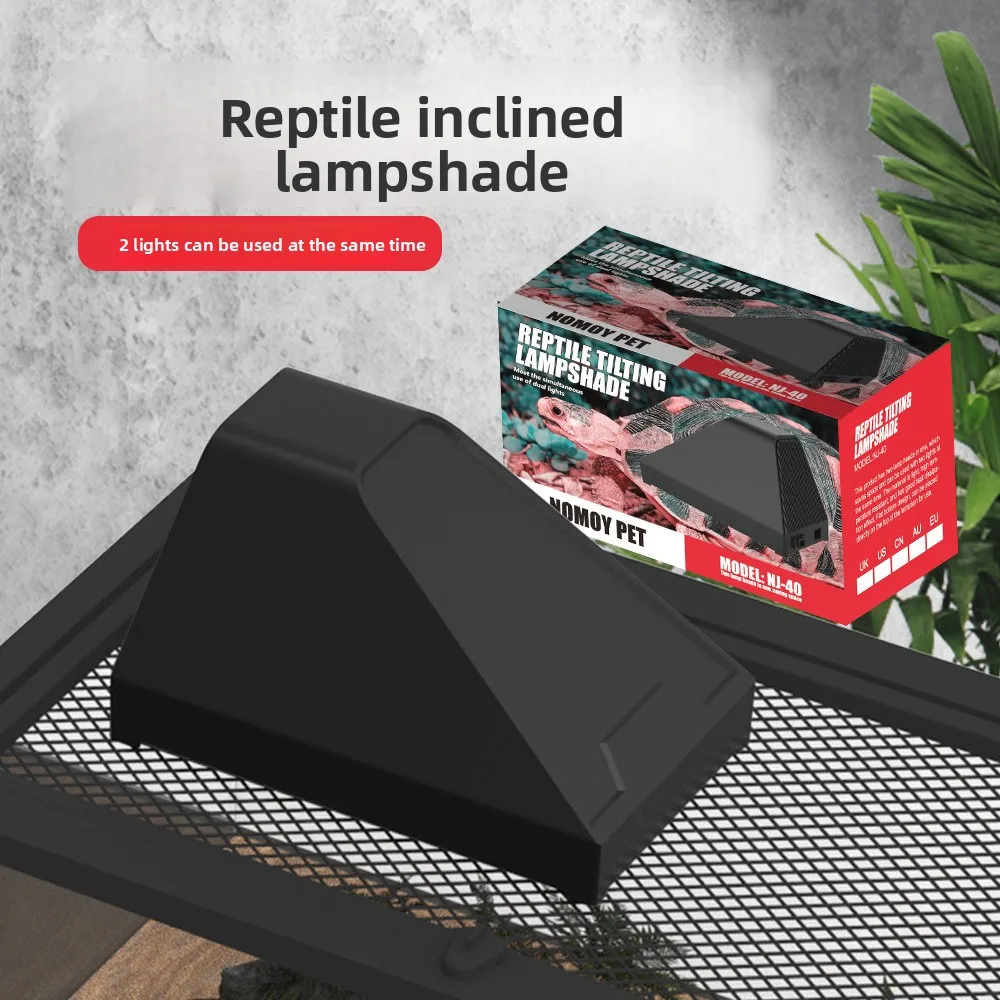 

NOMOY Tilted Reptile Lamp Dome, Angled Design for Terrarium & Desert Cage, Heat-Proof Shade for UVA UVB & Ceramic Heat Lamps