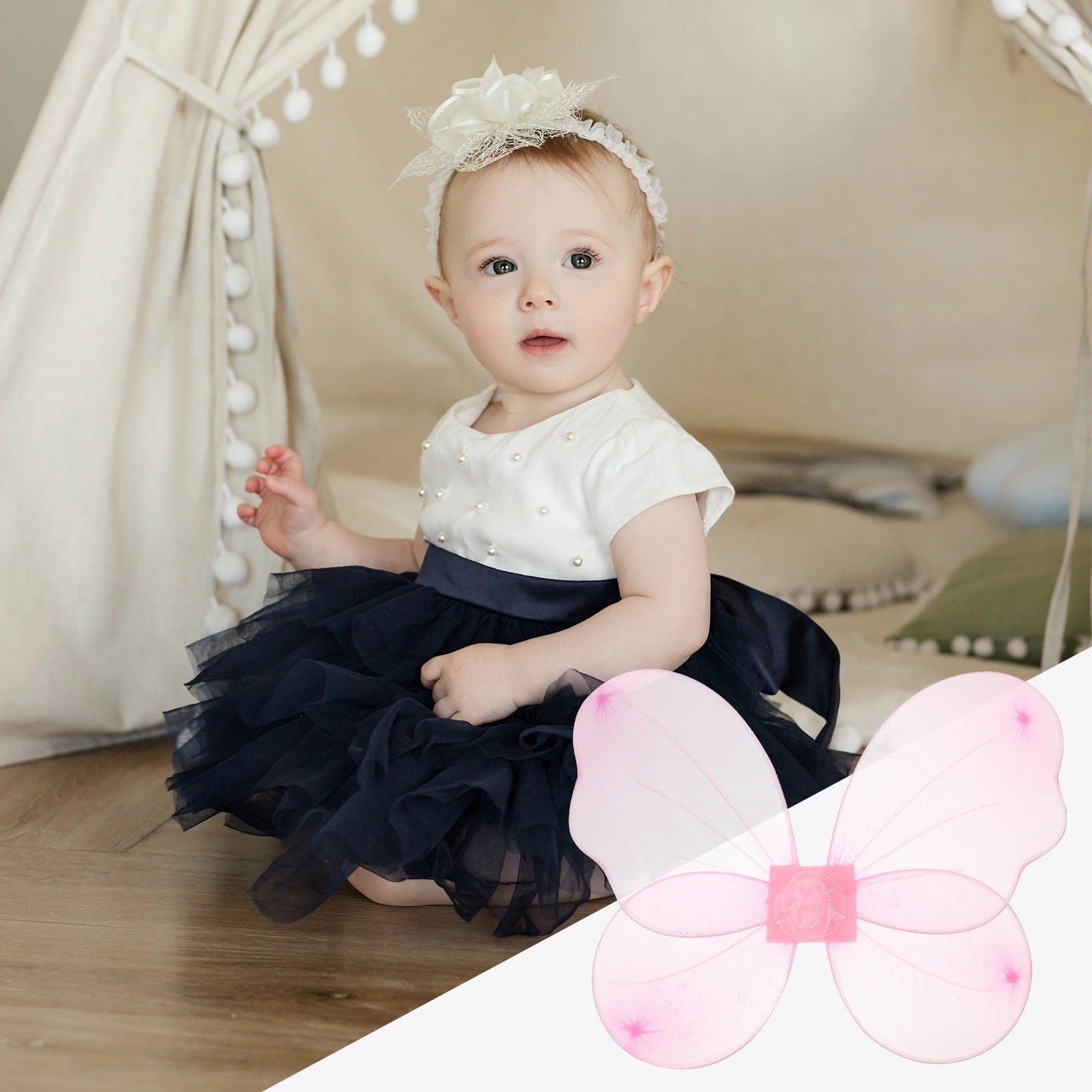 

1pc Butterflies Fairy Wings Costume Dress Up Props Party Performance Kids Fairy Wings Decoration Role Play
