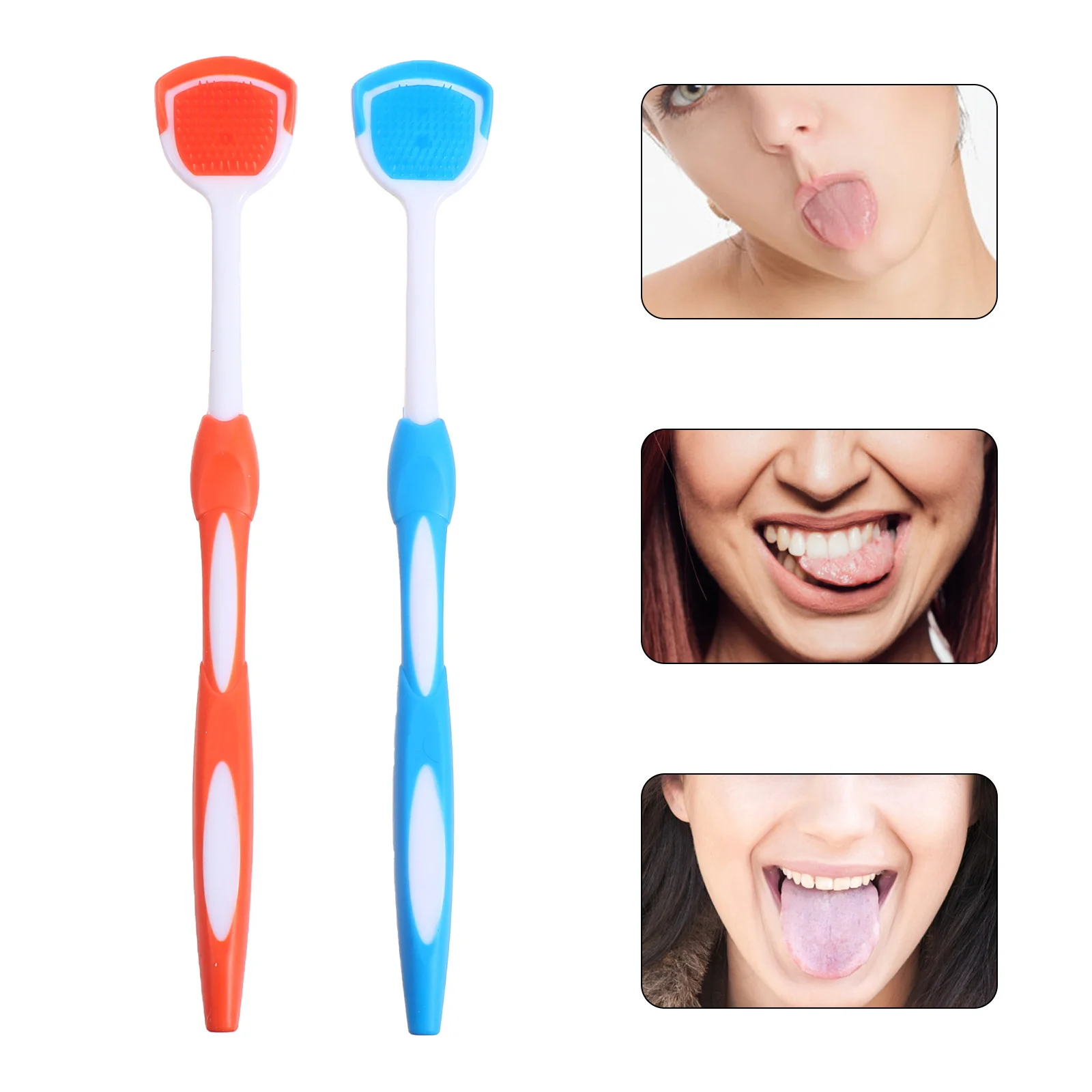 Grattoir à langue réutilisable, 2 pièces, nettoyant Durable, matériau plastique Nano, élimine efficacement la mauvaise haleine, grattoir à langue