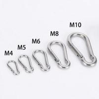 1/2PCS Heavy Duty Carabiner Snap Hook M4 M5 M6 M8 304 Stainless Steel Quick Link Lock Ring Climbing Hooks Hanging Accessories