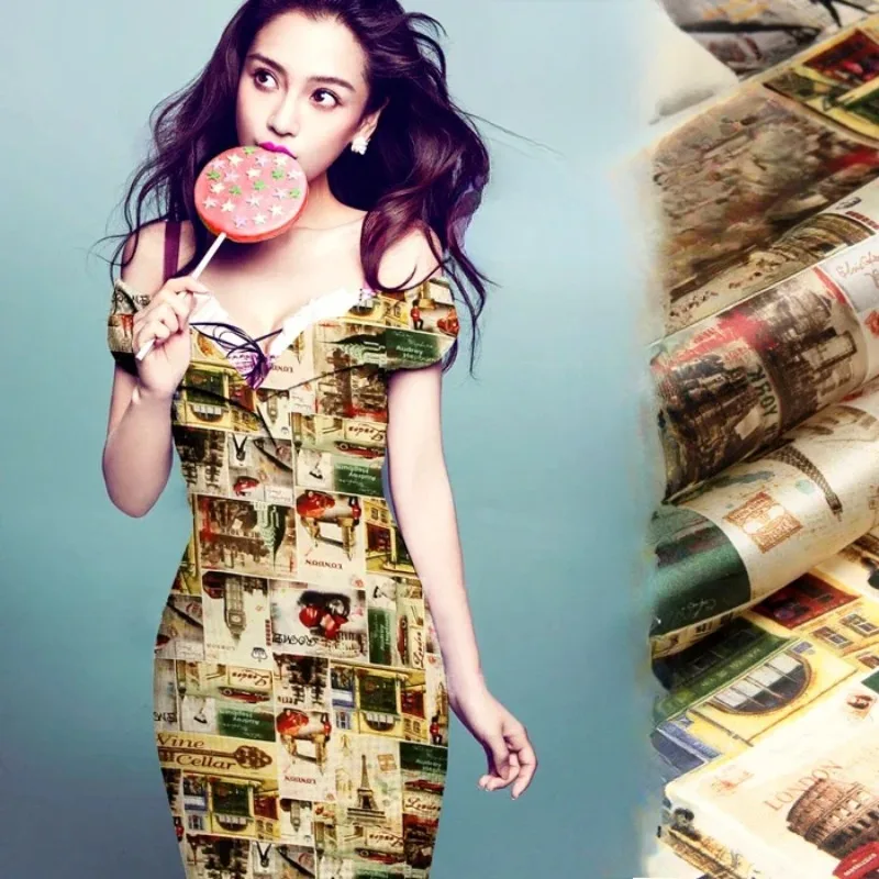 

135 см ширина 14 мм британские штампы с принтом шелковая ткань из органзы для платья юбки Diy швейный материал ткань на метр R1620