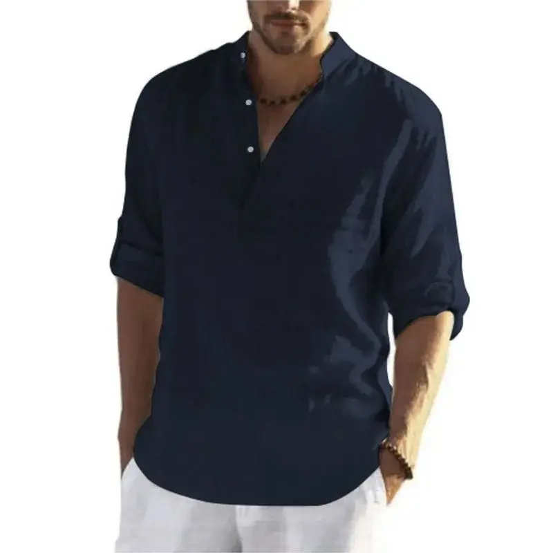 Men's Casual Loose irt Faion Stand Collar Pure Silk Top Comfortable Breathable Ele Sle for Modern Men