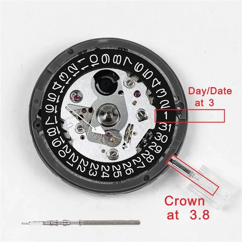 

NH35 Crown At 3,8 японский оригинальный Nh35A Nh36A автоматический механизм с автоподзаводом Дата/день часы сменная деталь для Seiko Watch Mod