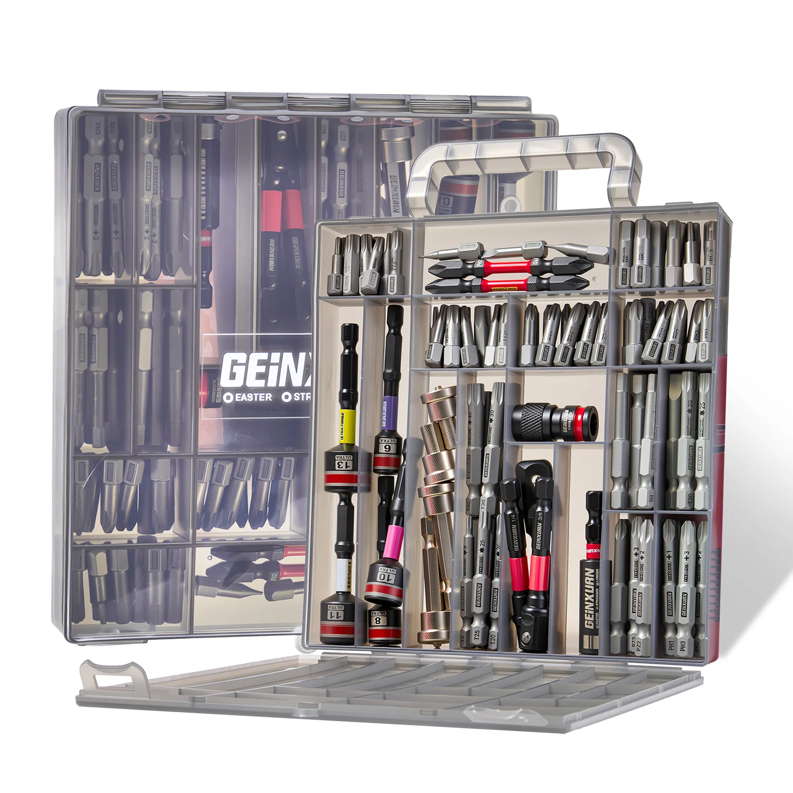 Geinxurn Impact Driver Bit Set with Socket and Extension Bar, Metric Socket and Repair Screwdriver Bits Kit for DIY