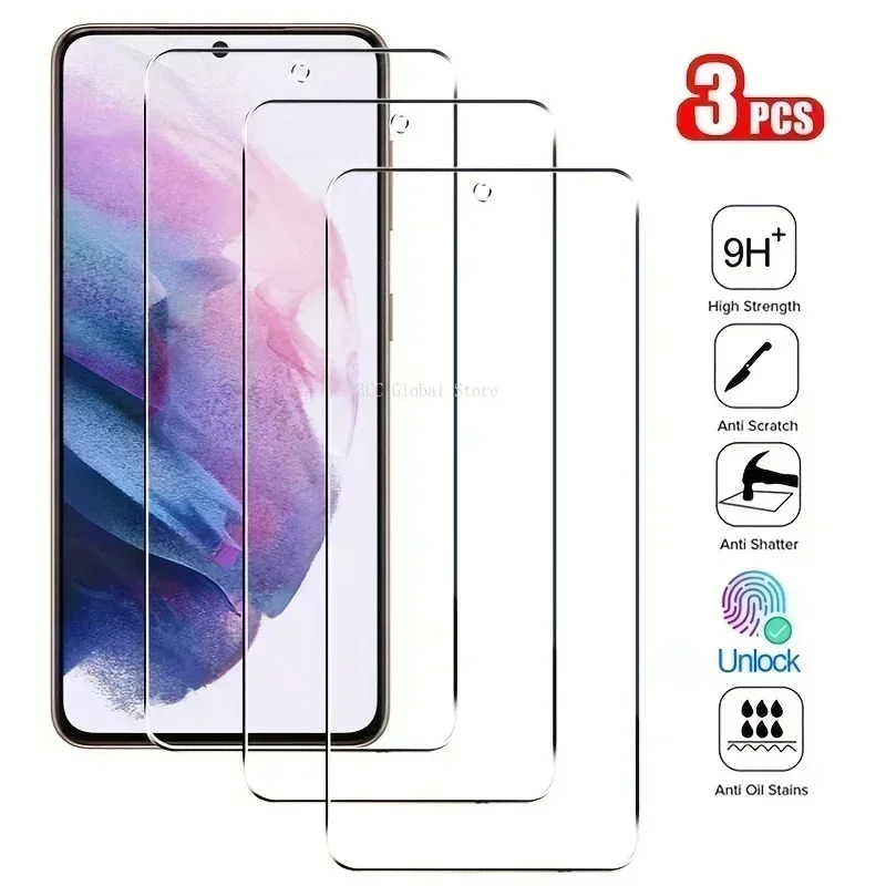 3Pcs Screen Protectors For Samsung Galaxy S22 S21+ S23 Ultra Tempered Glass For Samsung S20 S10E S8 S9 Protective Film