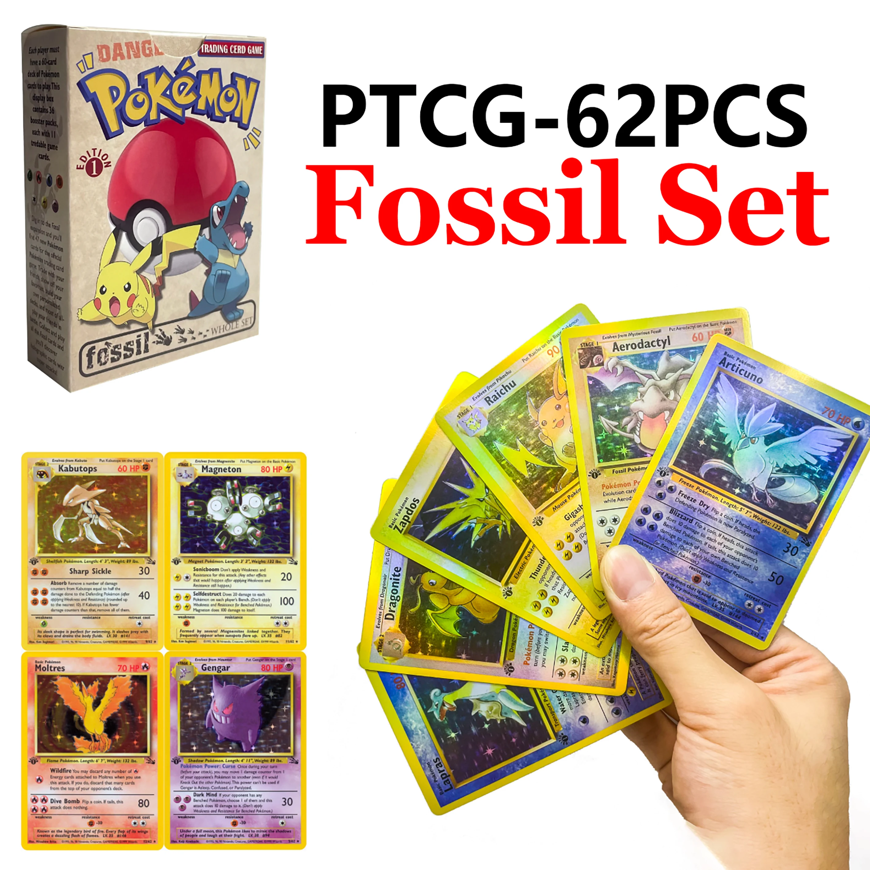 102PCS 1st Edition Pokemon Base Set1 Kaarten Chansey Charizard Ninetales Verpakking PTCG Klassieke Anime Collectie Proxy Kaart