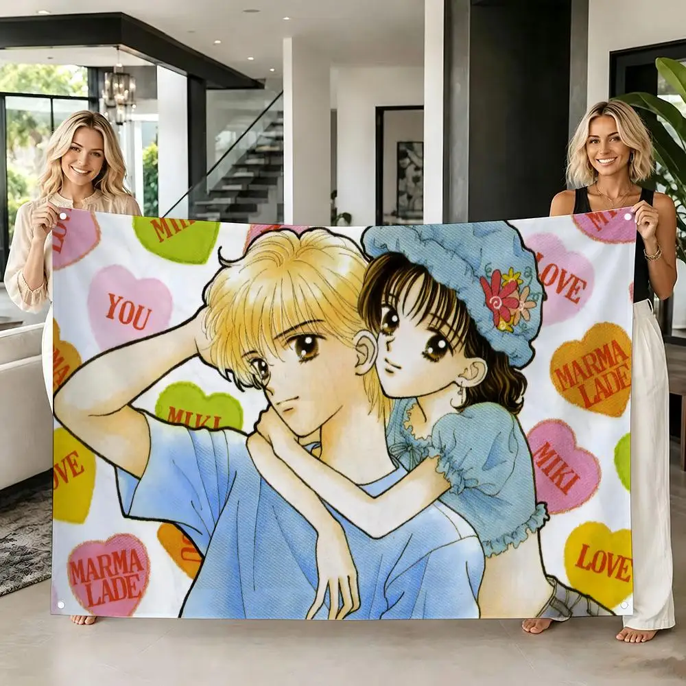High school romance Anime M-Marmalade Boy Flags Tapestry Creative Pattern Photo Living Room Wall Art Party Outdoor Decor