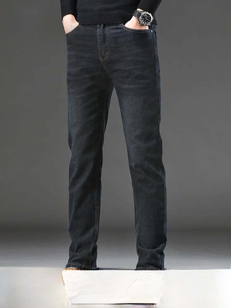 

Мужские джинсы Waed Denim: повседневные, универсальные, модные, свободные, прямого кроя, весна 2026, с эффектом потертости, со средней посадкой