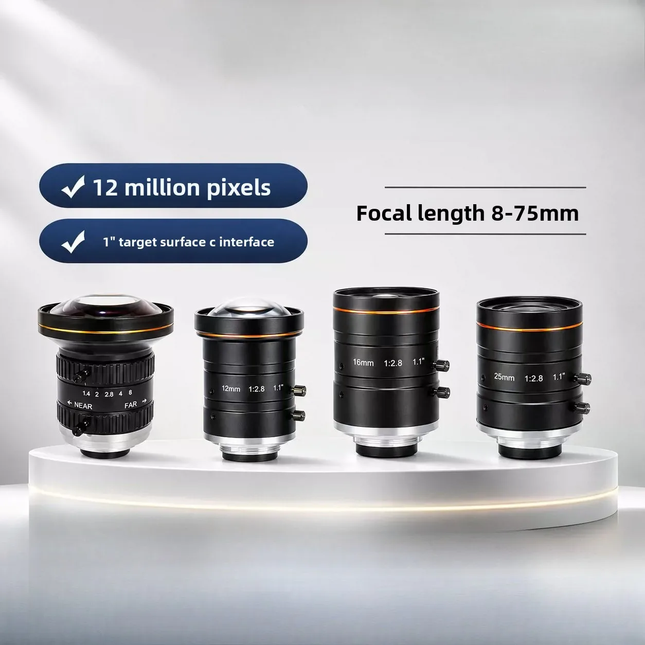 HIKROBOT MVL-KF1228M-12MP MVL-KF0818M-12MP MVL-KF1628M-12MP 12MP FA Industrial Machine Vision Lens C-Mount Fixed Focus Lens