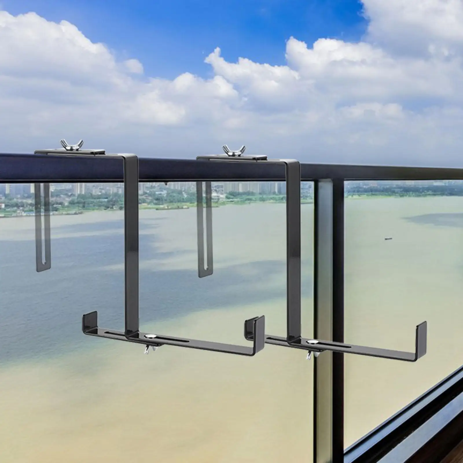 

2x Railing Planters Hooks Art Rack Planter Stand for Deck Railing Plant Hanger for Fence Outdoor Patio Porch Wind Chimes, etc.