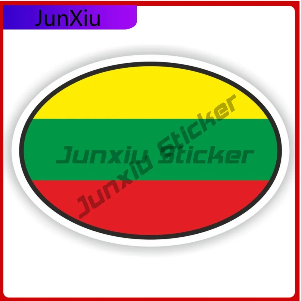 

Lithuania Oval Flag Sticker Waterproof Decals Scratch Cover Decal For Car Decoration Exterior Rv Suv Decals Ebike Sticker Access