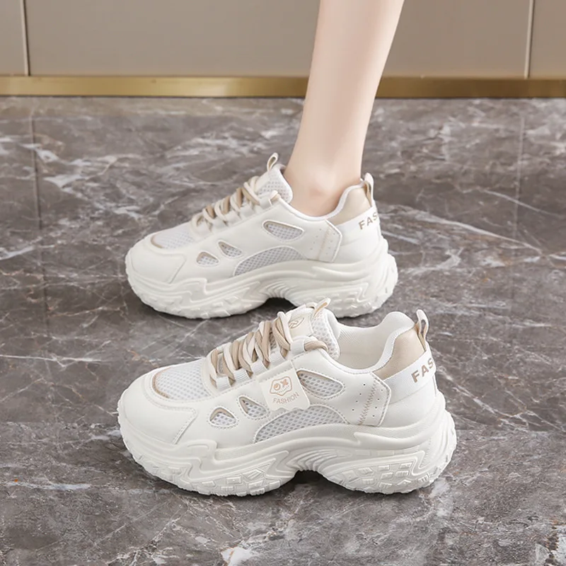 

Women Vulcanized Shoes Fashion New Tire Sole Thick Sole Height Increasing Leg Length Gradient Color Dad Shoes
