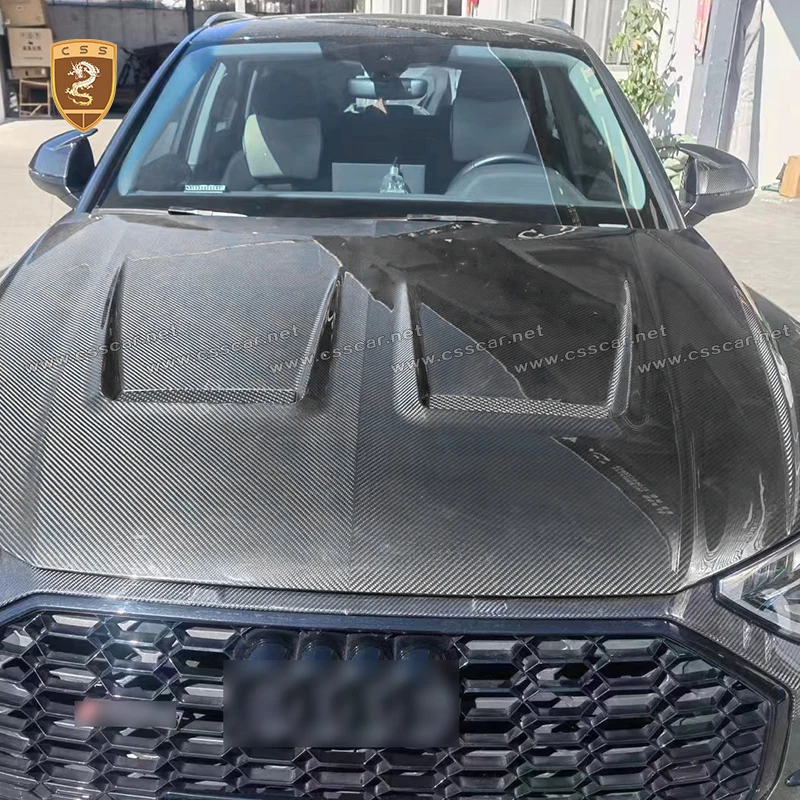 

MSY Style Сухой карбоновый передний бампер, крышка воздухозаборника для Audi Q5L 2021 2022 2023 2024, обвесы капота двигателя автомобиля