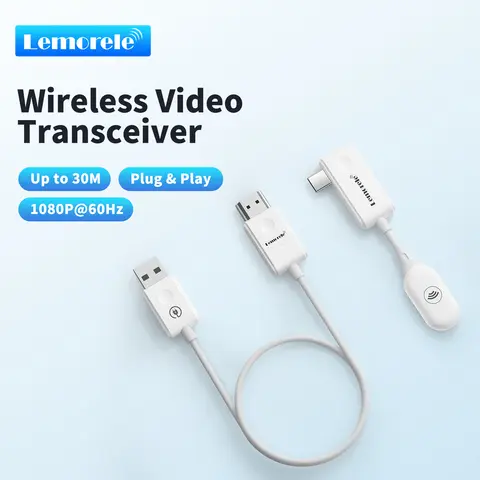Lemorele Wireless Type C to HDMI Transmitter Receiver Wireless Extender Kit 30M Audio Transmit for TV Camera Projector Phone